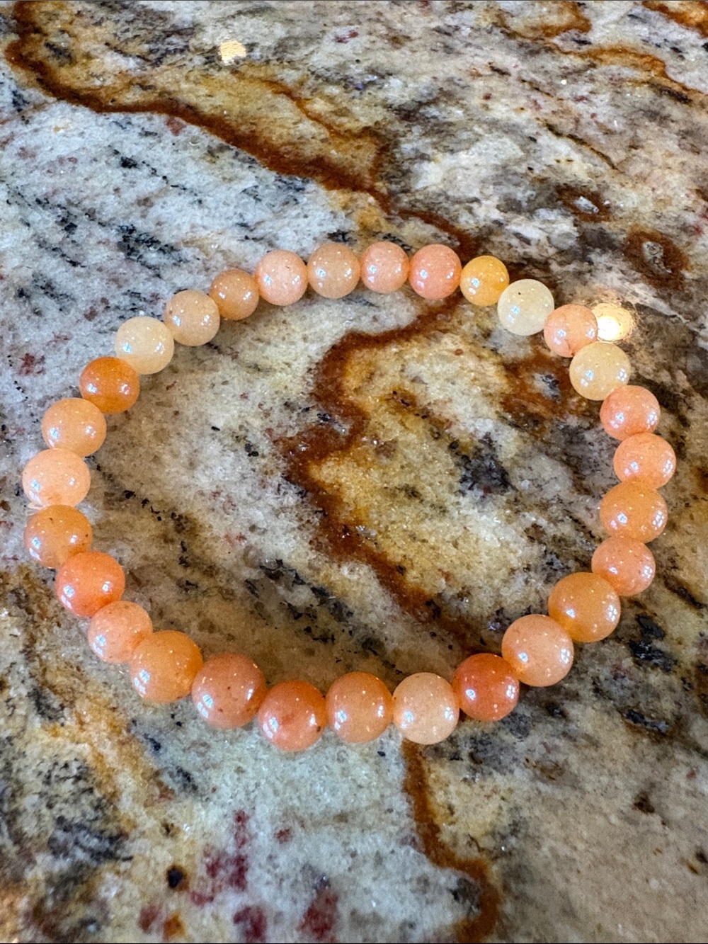 Carnelian Stone Stretch Bracelet